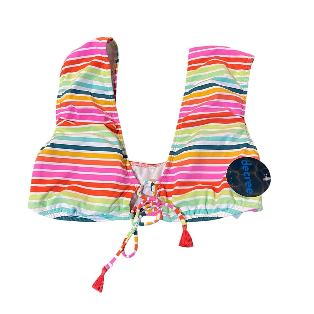 Decree Colorful Striped Swimsuit Top